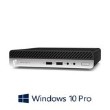 Mini PC HP ProDesk 400 G3, Intel i3-7100T, 128GB SSD, Windows 10 Pro